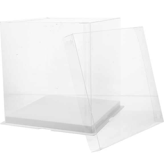 SHOWERORO Transparent Bakery Boxes for Donuts and Cakes Clear PET and Paper Material Portable Storage