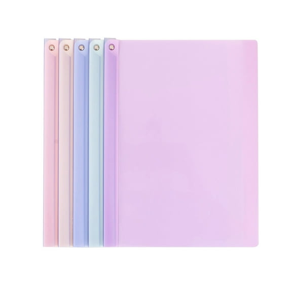 5 Pcs Transparent Report Covers with Swing Clip,Plastic Business Report Covers,Heavy-Duty Front Presentation File Folders,Slide Locking Report Covers for Documents,Presentation,Resume,Purple
