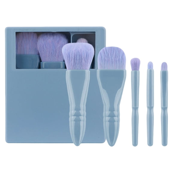 5 Pcs Travel Brush Set Makeup Brush Set with Storage Case Cosmetic Brush Set Full Face Make Up Brushes for Eyeshadow