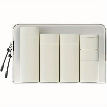 5 Pcs Travel Cream Dispenser Bottles Travel Bottles for Toiletries Leak Proof Travel Size Containers With Clear Toiletry Bag