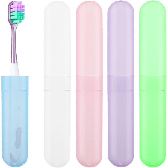 5 Pcs Travel Toothbrush Case Holder, 5 Color Portable Plastic Toothbrush Storage Bulk Breathable Toothbrush Cover for Travel Outdoor Camping Trip