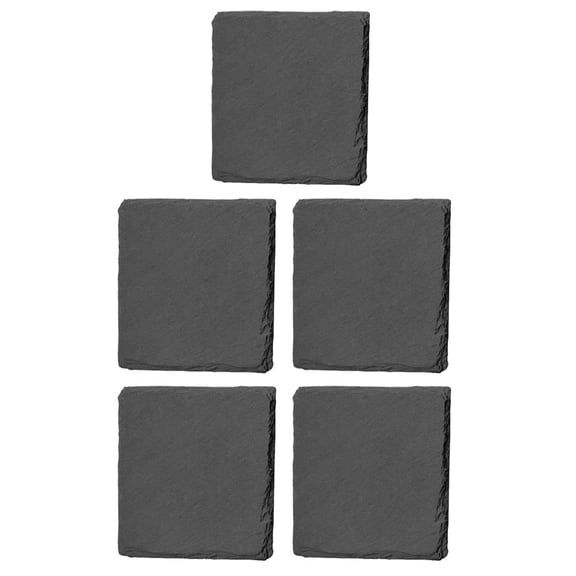 NIAIZEK Black Drink Set of 5 Absorbent Cup Mats for Home and Office Use