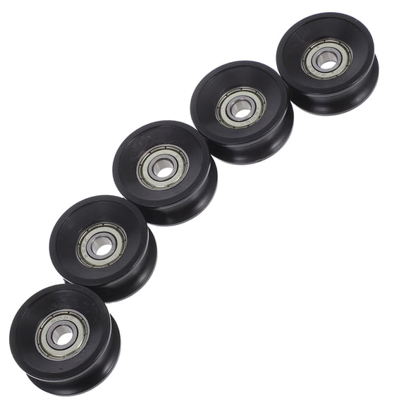 5 Pcs U Type Groove Pulley Nylon Guide Pulley Rolling Bearing U Wheel For Driving Mechanical Equipment Doors And Black