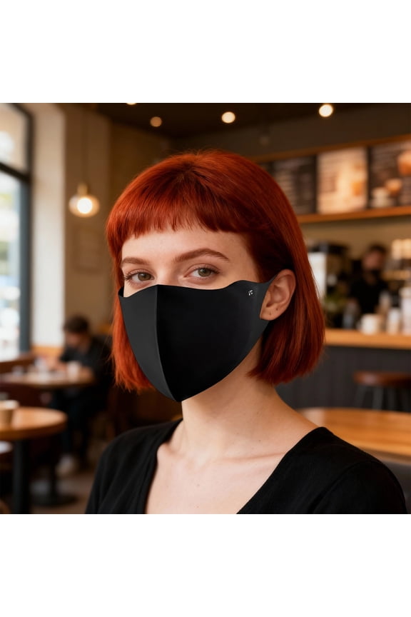 5 Pcs UPF 50+ Sun Protection Face Mask, Ice Silk Cooling Face Mask, Breathable Full Face Mask for Sun Protection, Black