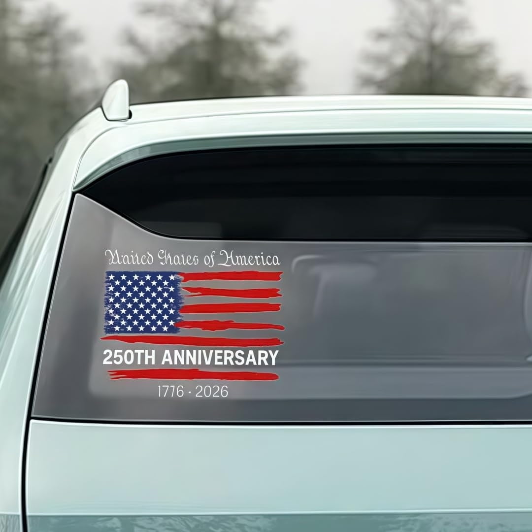 5 Pcs USA 250th Anniversary Car Stickers, Flag Print Patriotic Decals ...