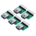 thumbnail image 1 of 5 Pcs USB 3.0 Female Connector to DIP Adapter Breakout Module Breakout PCB Board with Bent Pin, 1 of 4