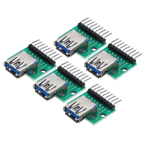 5 Pcs USB 3.0 Female Connector to DIP Adapter Breakout Module Breakout PCB Board with Bent Pin