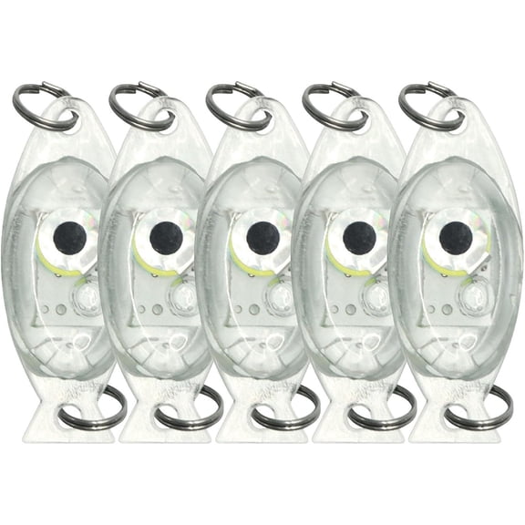 5 Pcs Ultra-Bright Fish Trap Lamp, LED Lighted Bait Flasher, Deep Drop Fishing Lures, Bait Lure Lamp,Squid Attracting Light,600M Deep