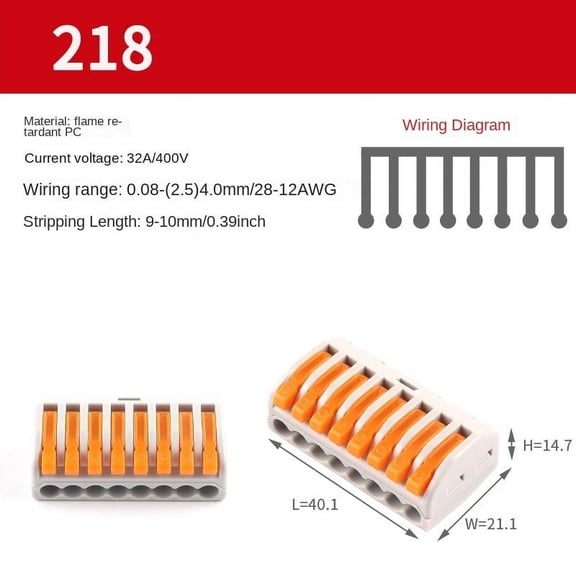 5 Pcs Universal Compact Wire Connector Splitter Quick Cable Glands for 28-12AWG Small Wiring Connectors