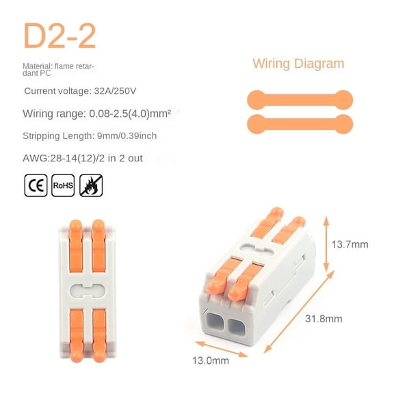 Universal Compact Wire Connector Splitter Quick Cable Glands Wire Connector 5 Piece