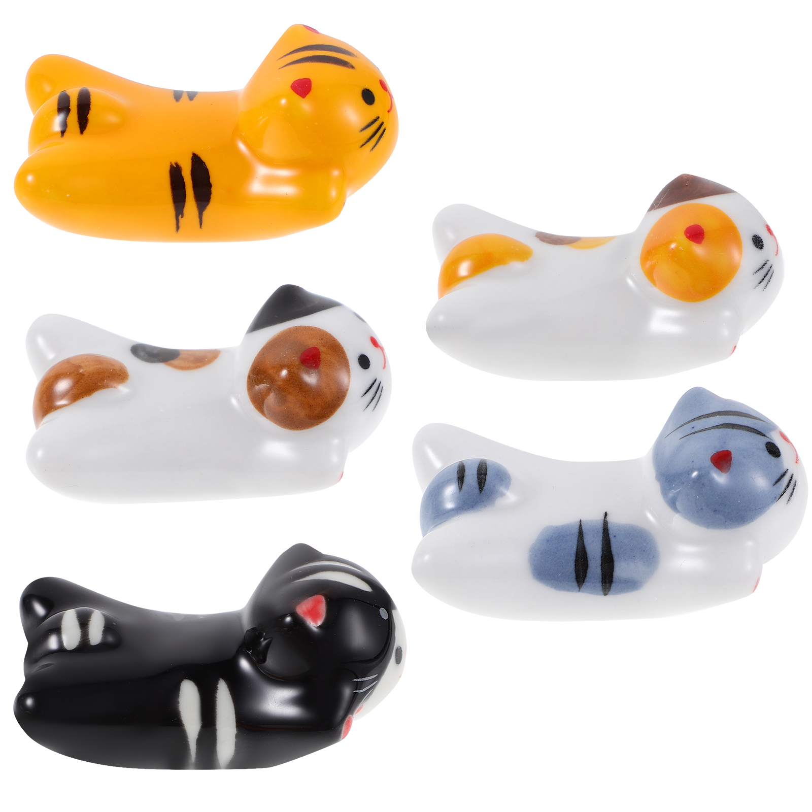 5 Pcs Utensil Holder Spoon Stand Ceramic Chopstick Rest Desktop Chopstick Holder Japanese