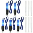 thumbnail image 1 of 5 Pcs Uxcell Big Fat Pens, Blue Heavy Weighted Ballpoint Pen Retractable Wide Grip Thick Pen with Strap for Hand Tremors Elderly Handicap(10 Blue Refills), 1 of 6