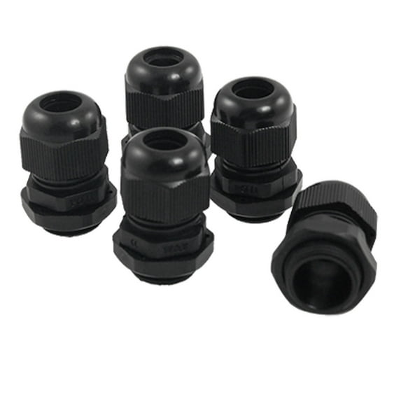 5 Pcs Water Proof Plastic PG11 Cable Glands Fasteners