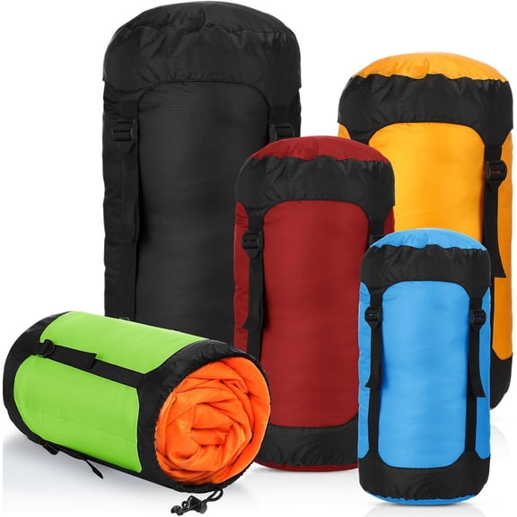 5 Pcs Water-Resistant Compression Sacks Set 5L 10L 15L 20L 35L for Backpacking Camping Hiking Gear