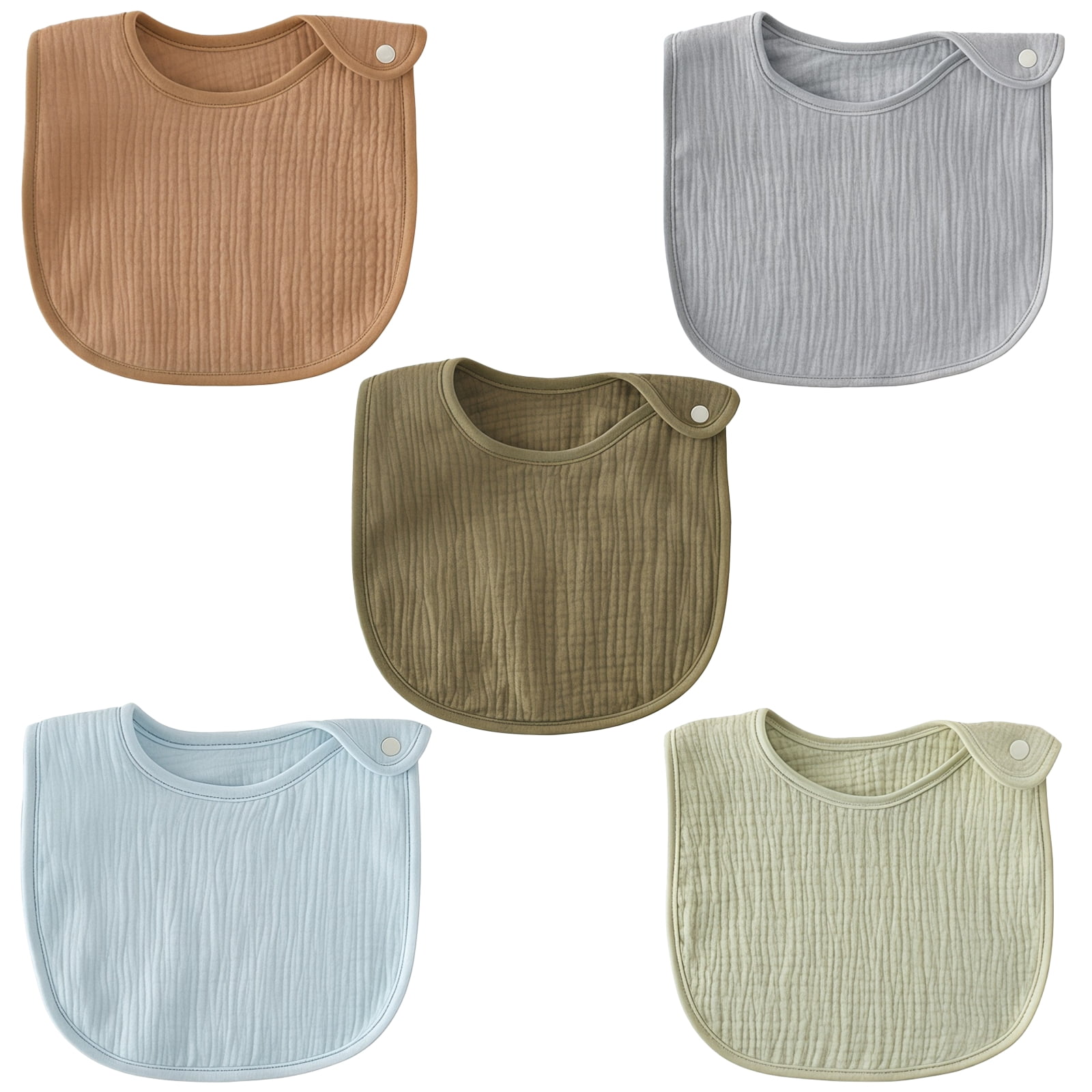 5 Pcs Waterproof Kid & Adult Bibs, Soft Cotton Bandana Bibs for Both Men and Women, Adjustable Snap Closure, Stylish and Comfortable, Size for Maximum Coverage