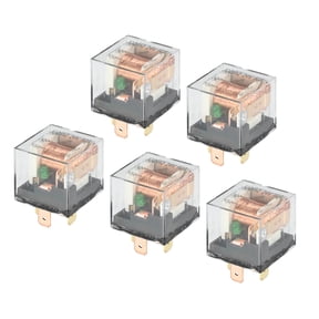 Unique Bargains 5 Pcs Waterproof Relay DC 24V 60A, 4 Pin Relay Car Charge Case Universal for Car Durable Plastic Transparent