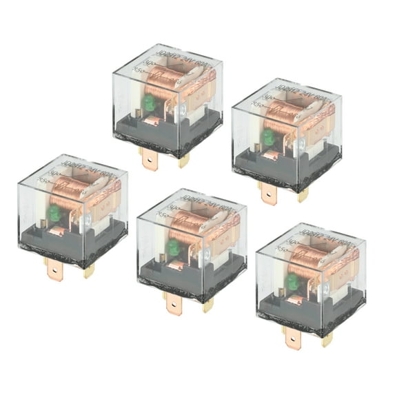 5 Pcs Waterproof Relay DC 24V 60A 4 Pin Relay Car Charge Case Universal Durable Plastic Transparent