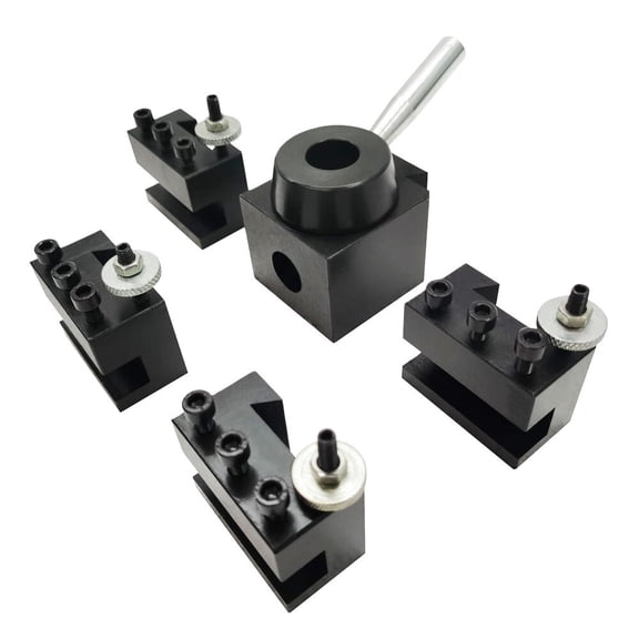 5Pcs Wedge Type Quick Change Tool Post Holder Set 0.59" Max Tool Size Lathe Tool Holder