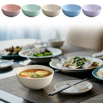 5 Pcs Wheat Straw Cereal Bowls 16 Oz Wheat Straw Bowls Set Reusable Non-Slip Plastic Bowls for Soup Microwave & Dishwasher Safe Soup and Salad Bow