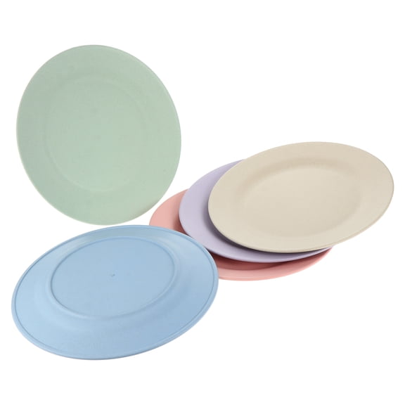 5 Pcs Wheat Straw Plate Snack Dish Meal Nordic Dinner Dining Plates Breakfast Tray