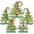 thumbnail image 1 of 5 Pcs Whimsical Christmas Table Decorations Wooden Lime Green  Table Centerpieces Lime Green Xmas Tree Wood Sign for Home Tabletop Ornament Holiday Xma Party Tiered Tray Decor, 1 of 6