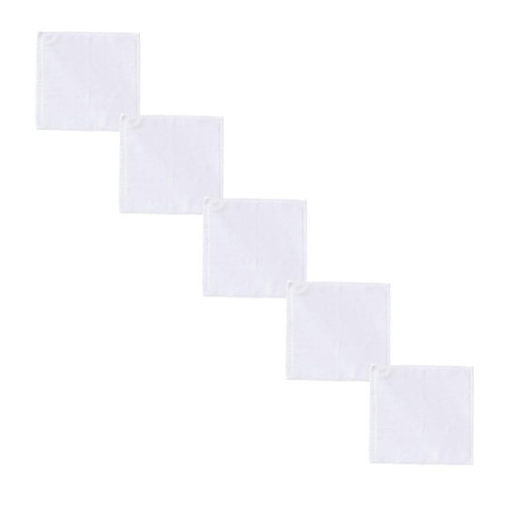 5 Pcs White Bandana, Plain Solid Cotton Large Headband Head Wrap Handkerchief 10"