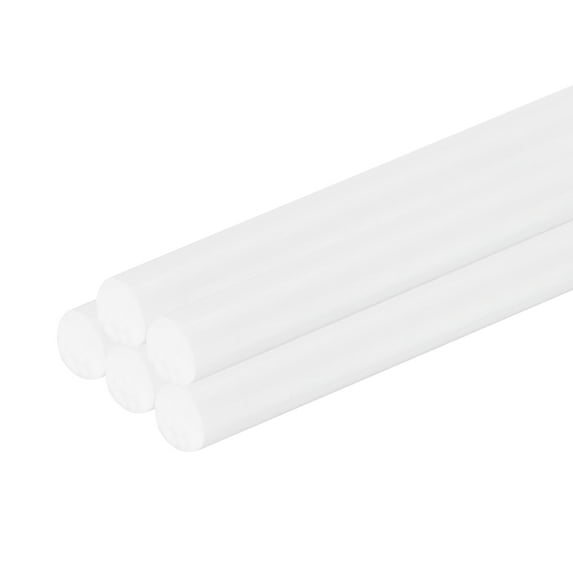 5 Pcs White Plastic Rods 5 x 250mm ABS Styrene Round Stick Round Solid Bar DIY Model for DIY Toys Building Making