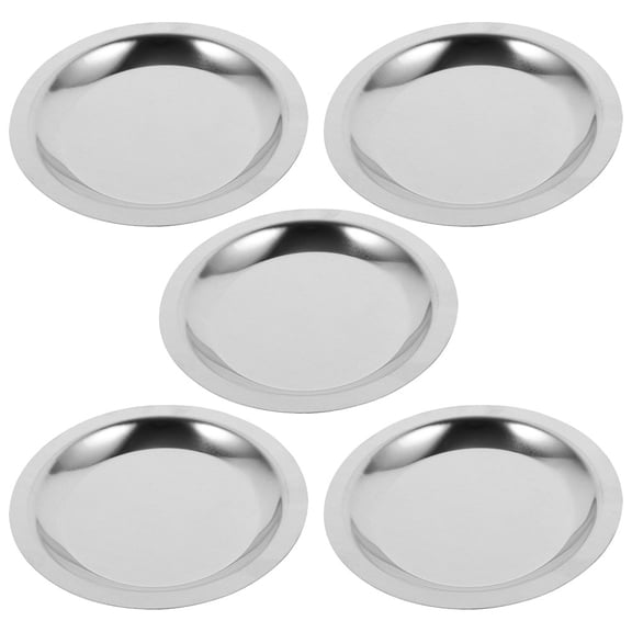 CRILSTYLEO Wine Bottle Coasters Stainless Steel Silver Heat-Resistant 5Pcs