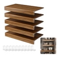 thumbnail image 1 of 5 Pcs Wire Shelf Covers, Foamed PVC Wire Rack Covers for Removable Closet (Not Wood), Pantry Shelves for Cabinet Bathroom Kitchen Shelving Decoration, Walnut, 1 of 13