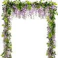 thumbnail image 1 of 5 Pcs Wisteria Garland Artificial Flower Arch Floral Garland Decor Fake Hanging Flowers for Wedding Arch, 1 of 5