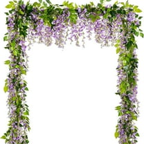 5 Pcs Wisteria Garland Artificial Flower Arch Floral Garland Decor Fake Hanging Flowers for Wedding Arch