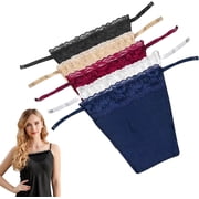 5 Pcs Women Lace Mock Camisole Bra, Clip-On Modesty Panel Cleavage Cover for Low Cut Tops, Anti-Peep Invisible Vest Multicolour