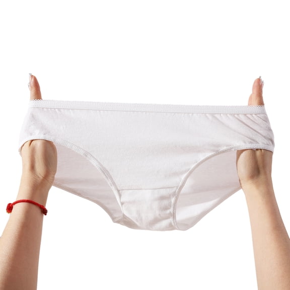 5 Pcs Women's Disposable Underwear Pure Cotton Ladies Discreet Briefs Panties Women for Travel Hospital Hotel Stays
