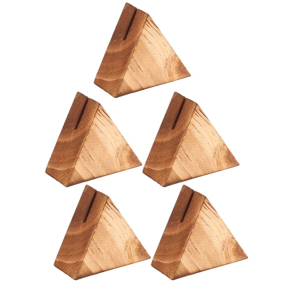 5pcs Wooden Business Card Holders Wooden Postcard Displays Name Card Stands Wood Bases