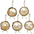 5 Pcs Wood Christmas Wooden Hanging Ornaments, Wooden Pendants