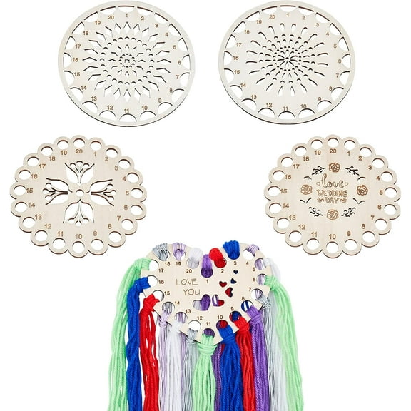 5 Pcs Wooden Floss Organizer Embroidery Floss Holder Needlework Thread Sorter for Stitch Projects Mixed Color