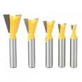 5 Pcs Woodworking Dovetail Router Bit Dovetail End Milling Cutter Bit