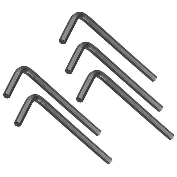 ULTNICE L Shaped Hexagon Wrench Carbon Steel 5Pcs 1.6x0.2x0.2in Black Hand Tool