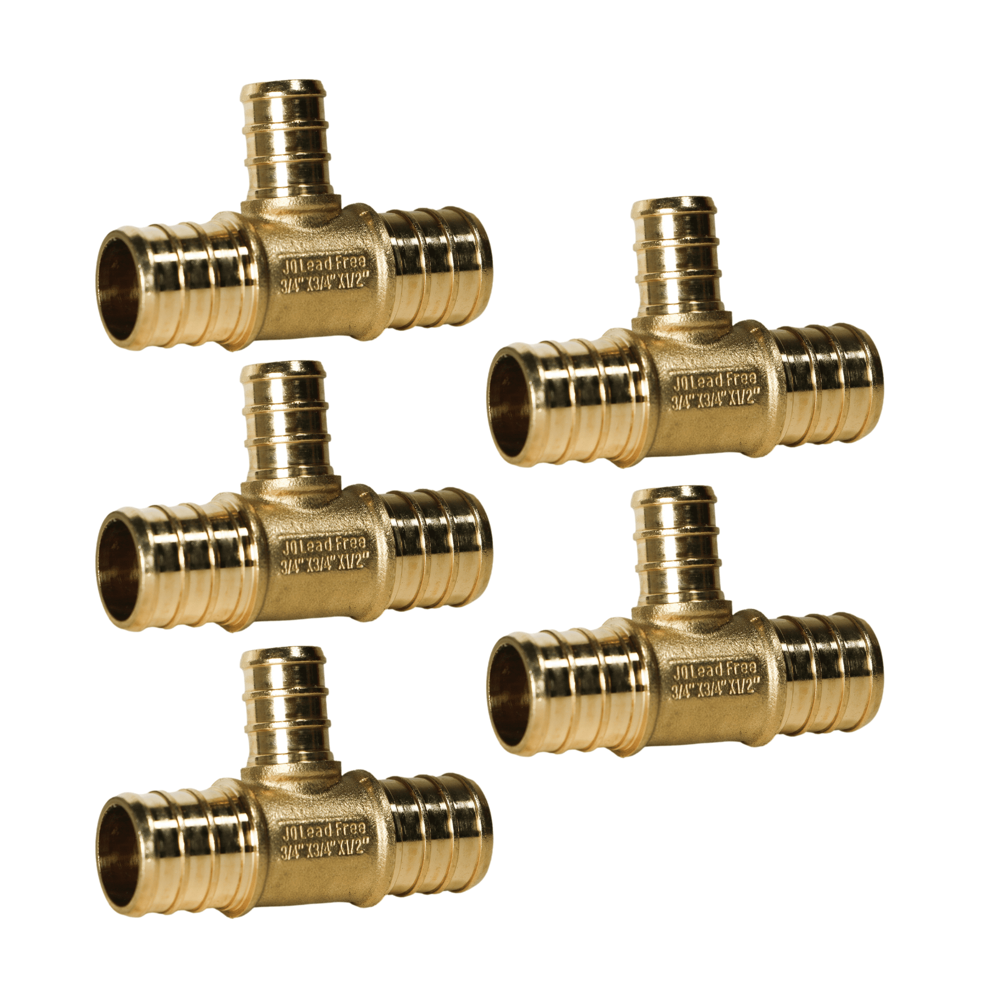 3/8\" PEX Tee, Crimp Style Brass PEX Fitting