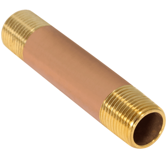 5 Pcs XFITTING 3/8 in x 3 in Red Brass Nipple, 202-1-3=5XX