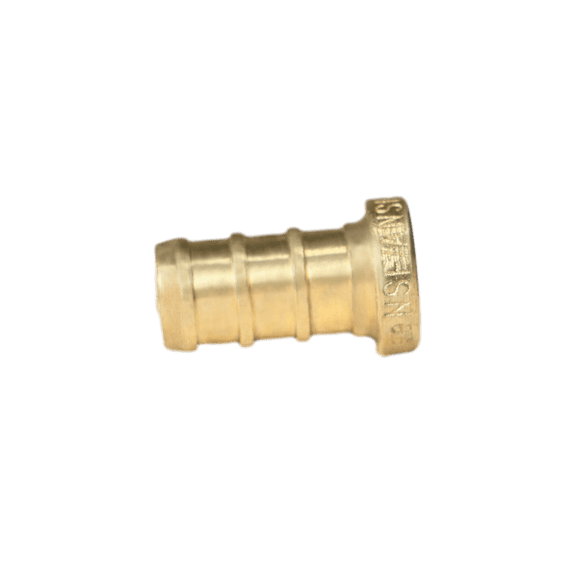 5 Pcs XFITTING Barb Crimp 3/8 Inch Pex Plug End Cap, Brass, 25-5-6=5X