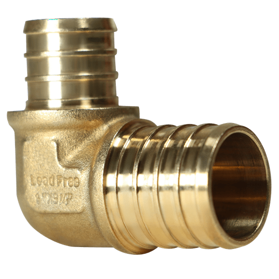 5 Pcs XFITTING Pex 1 inch x 3/4 Inch Pex Reducing Elbow Crimp Fitting, 25-4-8=5X