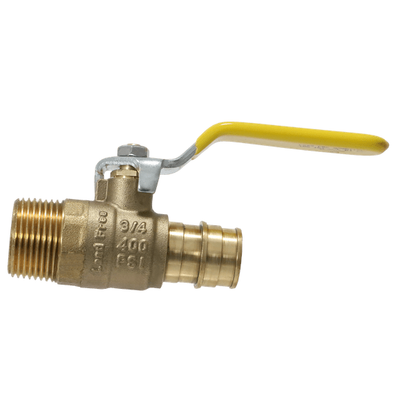 5 Pcs XFITTING Pex A 3/4 Inch x 3/4 Inch Male NPT Ball Valve, 201-4-10=5XX