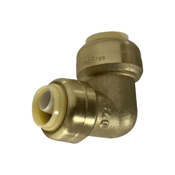 5 Pcs XFITTING Push Fit 1/2 Inch x 3/8 Inch Push Fit Elbow, Reducing Elbow, 27-6-3=5XX