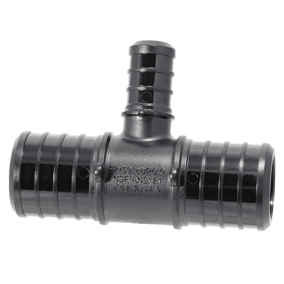 5 Pcs XFITTNG Poly Pex B Barb Crimp 1 Inch X 1 Inch X 1/2 Inch Pex B Tee, Poly Alloy