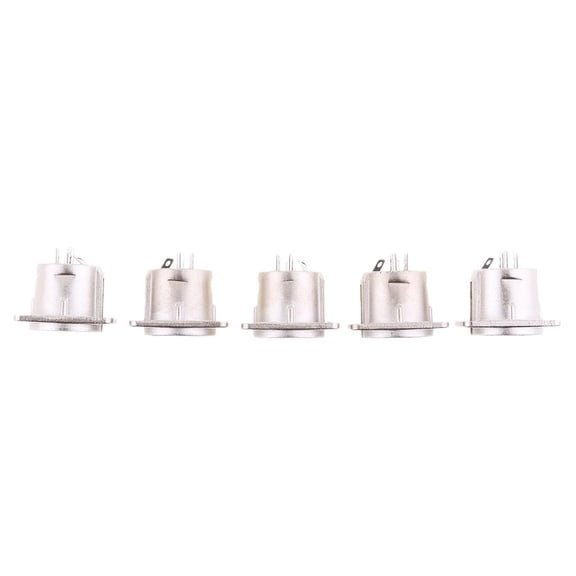 5 Pcs XLR Plated Plug 3-Pin Panel Mount Socket Power Socket Suitable For Microphones, Musical -