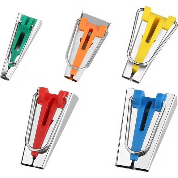 5 Pcs bias Binding Maker, Size 25mm Bias Binding Maker, Multi Functional bias Tape Maker, bias Tape Maker for Clothes,Accessories,Household and Clothing Stores