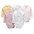 thumbnail image 1 of 5 Pcs/set Baby Infant Toddler Cotton Long-sleeve Bodysuits 3-24 Months Cute Baby Girl Romper Clothes Sets,A,12-18 Months, 1 of 4