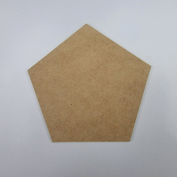 5" Pentagon, Unfinished MDF Art Shape by Wooden Craft Cutouts, 1-4 Thickness