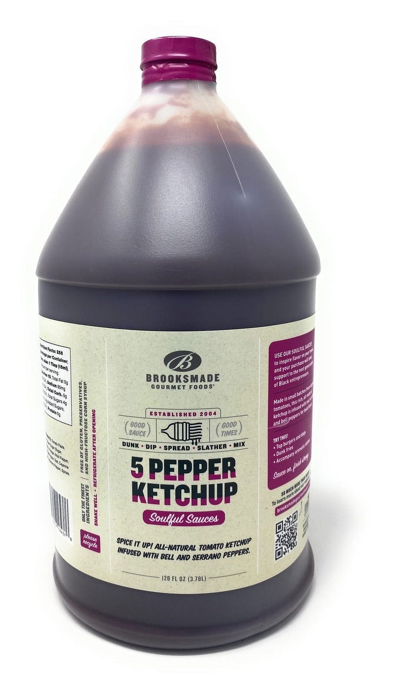 5 Pepper Ketchup, Gluten Free, No High Fructose Corn Syrup AllNatural Spicy Ketchup, Made with